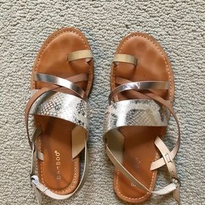 Bamboo nude/snakeskin sandals